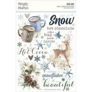 Simple Vintage Fresh Snow Rub-Ons 6"X8"