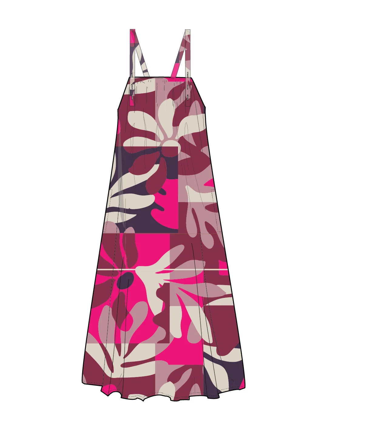 Soleis Woven Maxi Dress - Mountain Foliage Cranberry