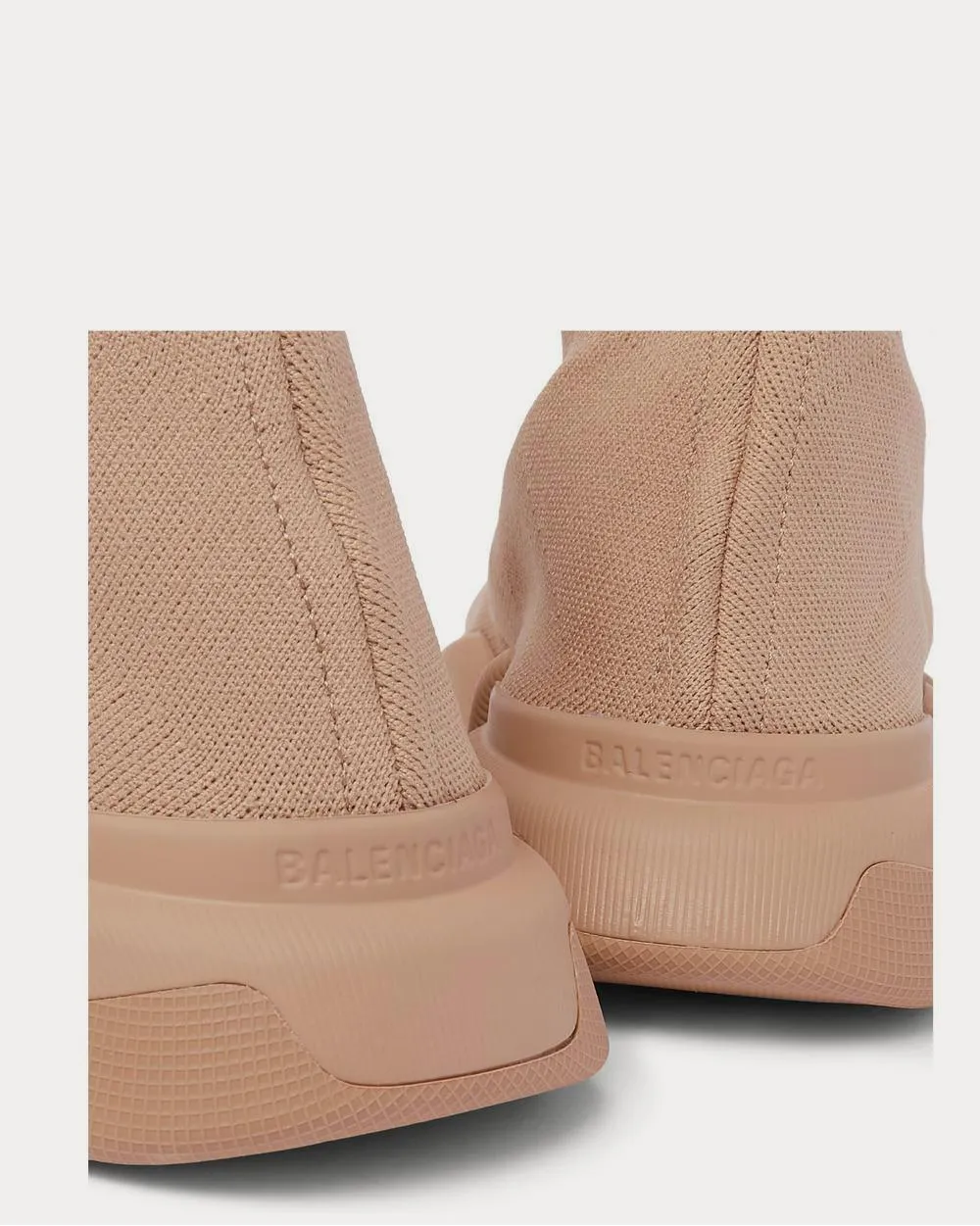 Speed 2.0 Logo-Print Stretch-Knit Slip-On  Beige high top sneakers