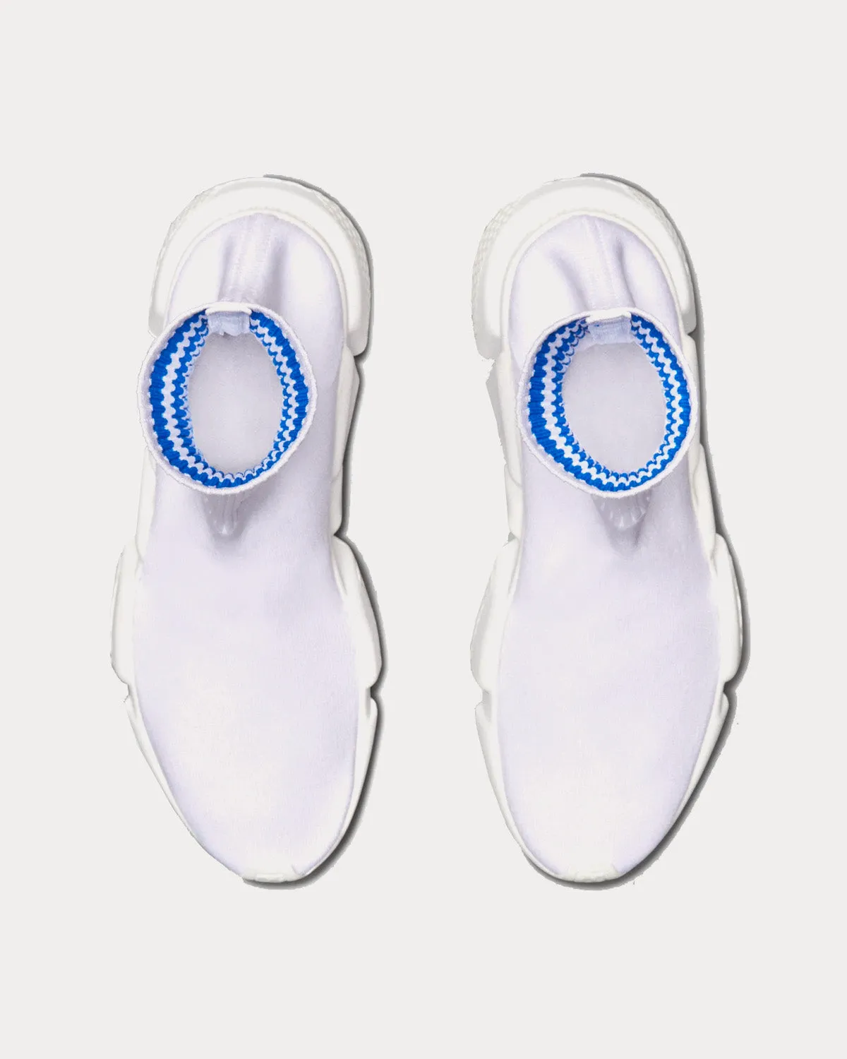 Speed Knit White / Blue High Top Sneakers