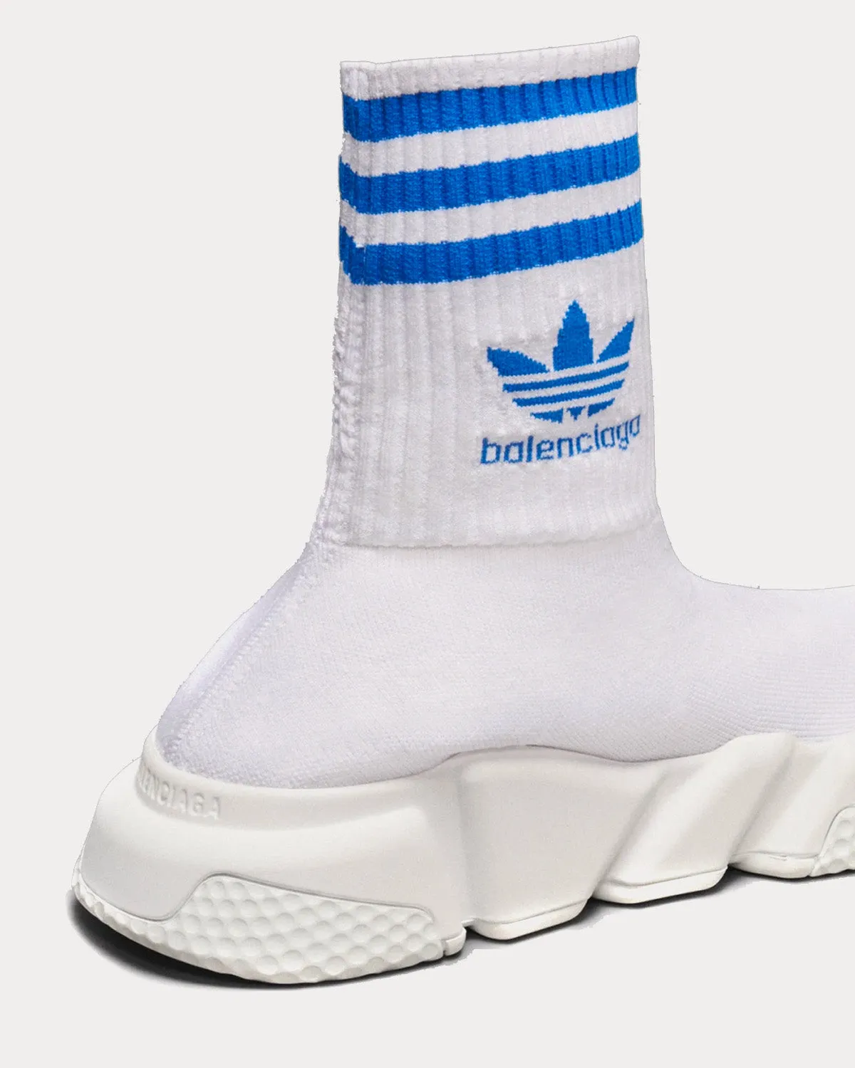 Speed Knit White / Blue High Top Sneakers