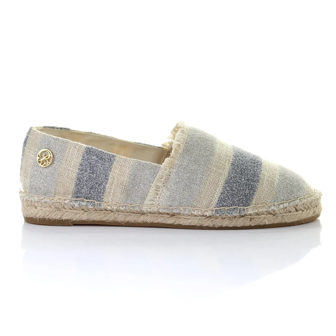 Stripe pattern espadrilles-L.grey/blue