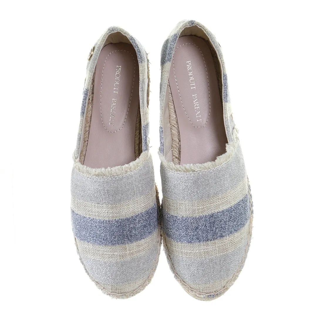 Stripe pattern espadrilles-L.grey/blue