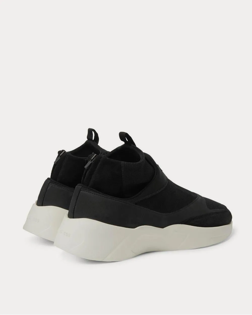 Suede, Mesh and Neoprene  Black high top sneakers