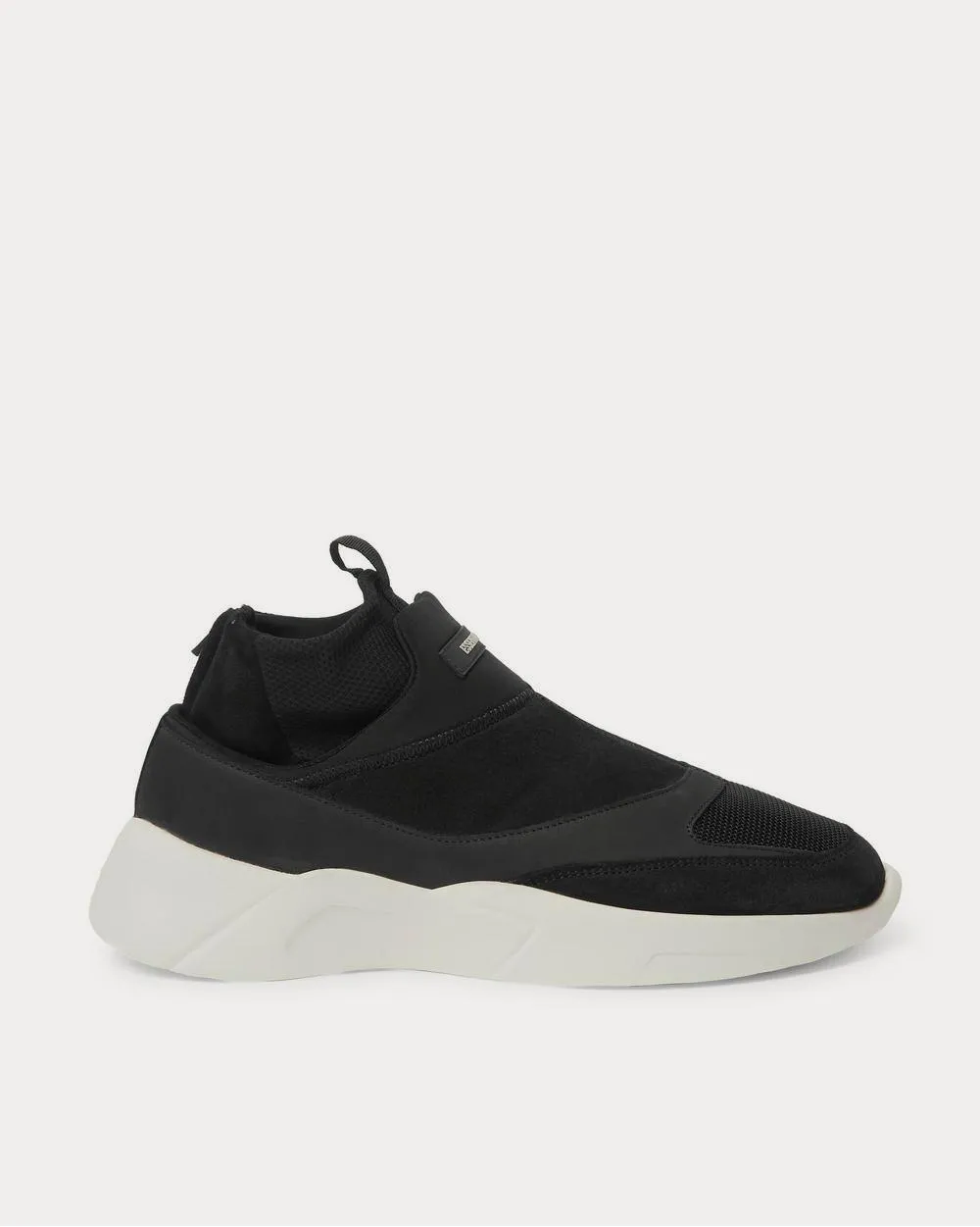 Suede, Mesh and Neoprene  Black high top sneakers