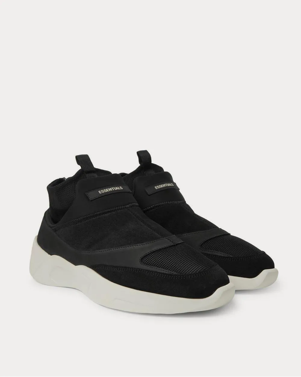 Suede, Mesh and Neoprene  Black high top sneakers