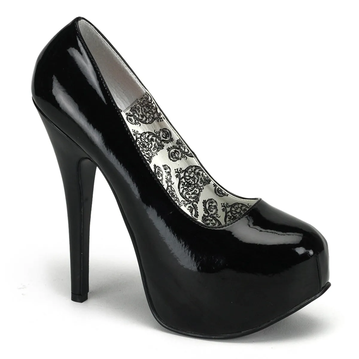 TEEZE-06 Bordello Teeze Black Patent Sexy Shoes (Bordello Heels)
