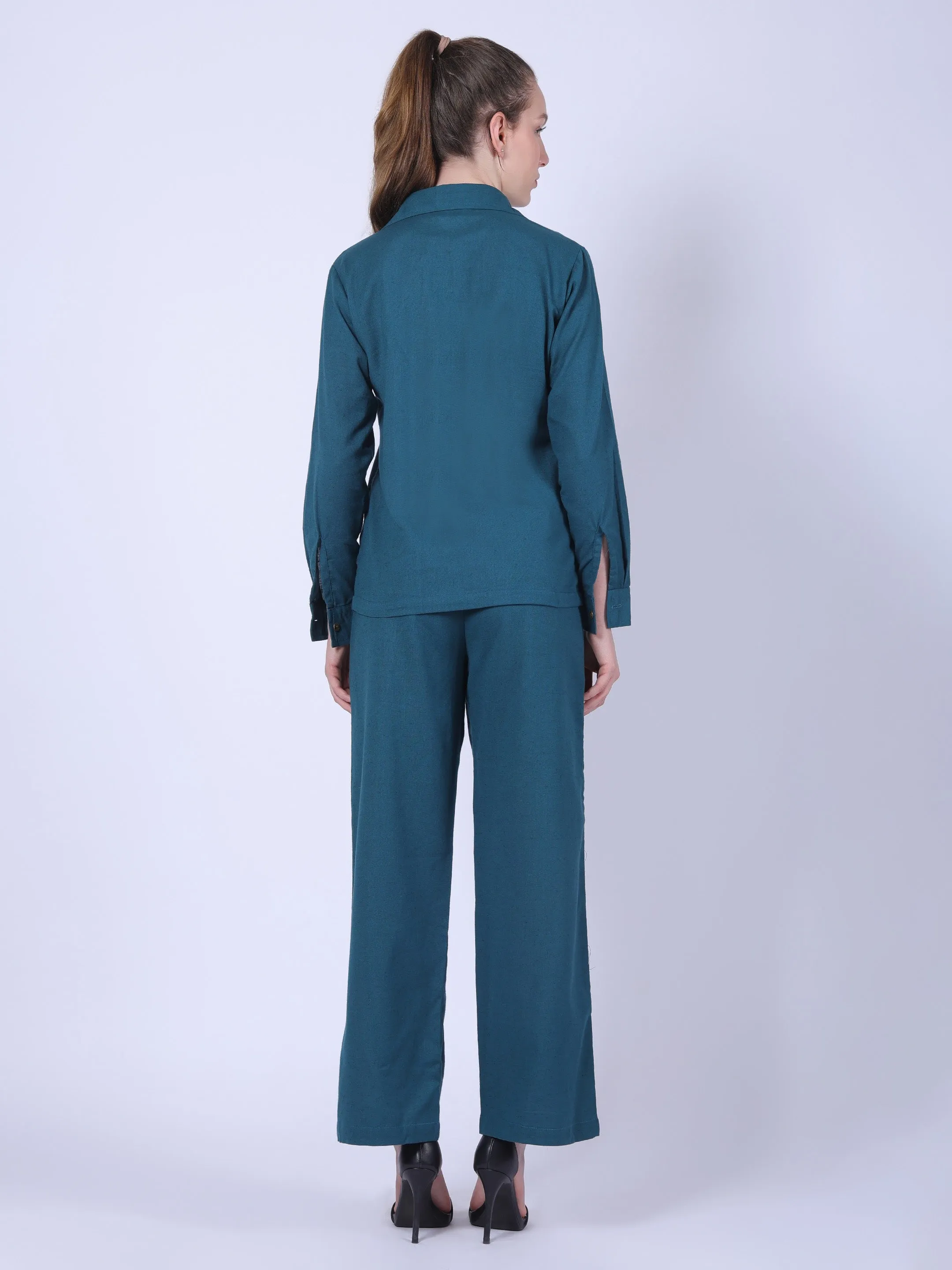 The All-Season Natural Cotton Co-ord Set-Ocean Teal