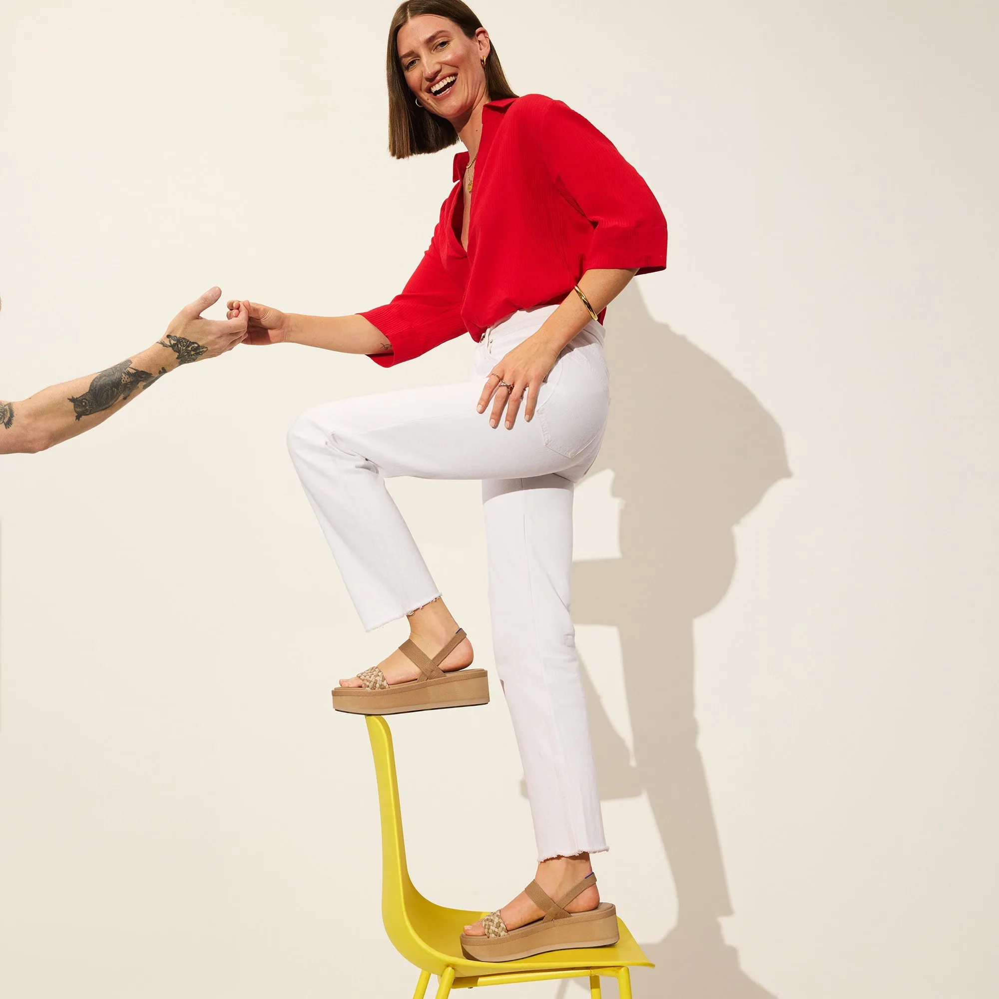 The Lightweight Wedge Sandal - Beach Sand Woven