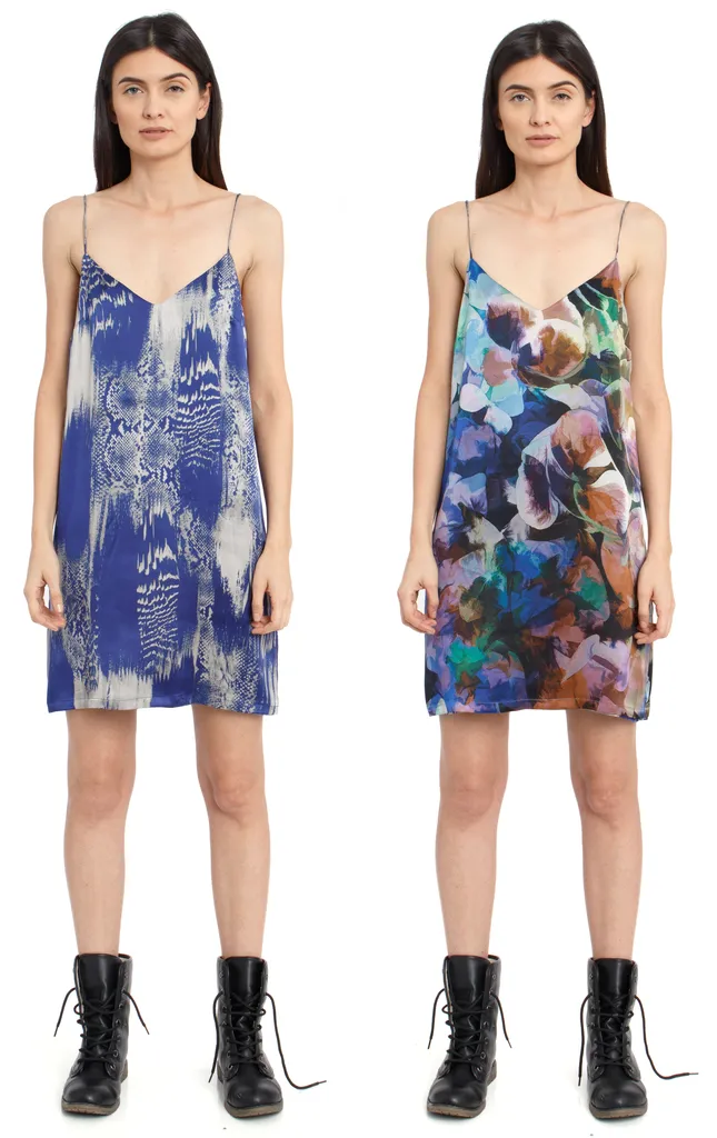 The Reversible Silk Slip   Venom Blue | Floral Abyss