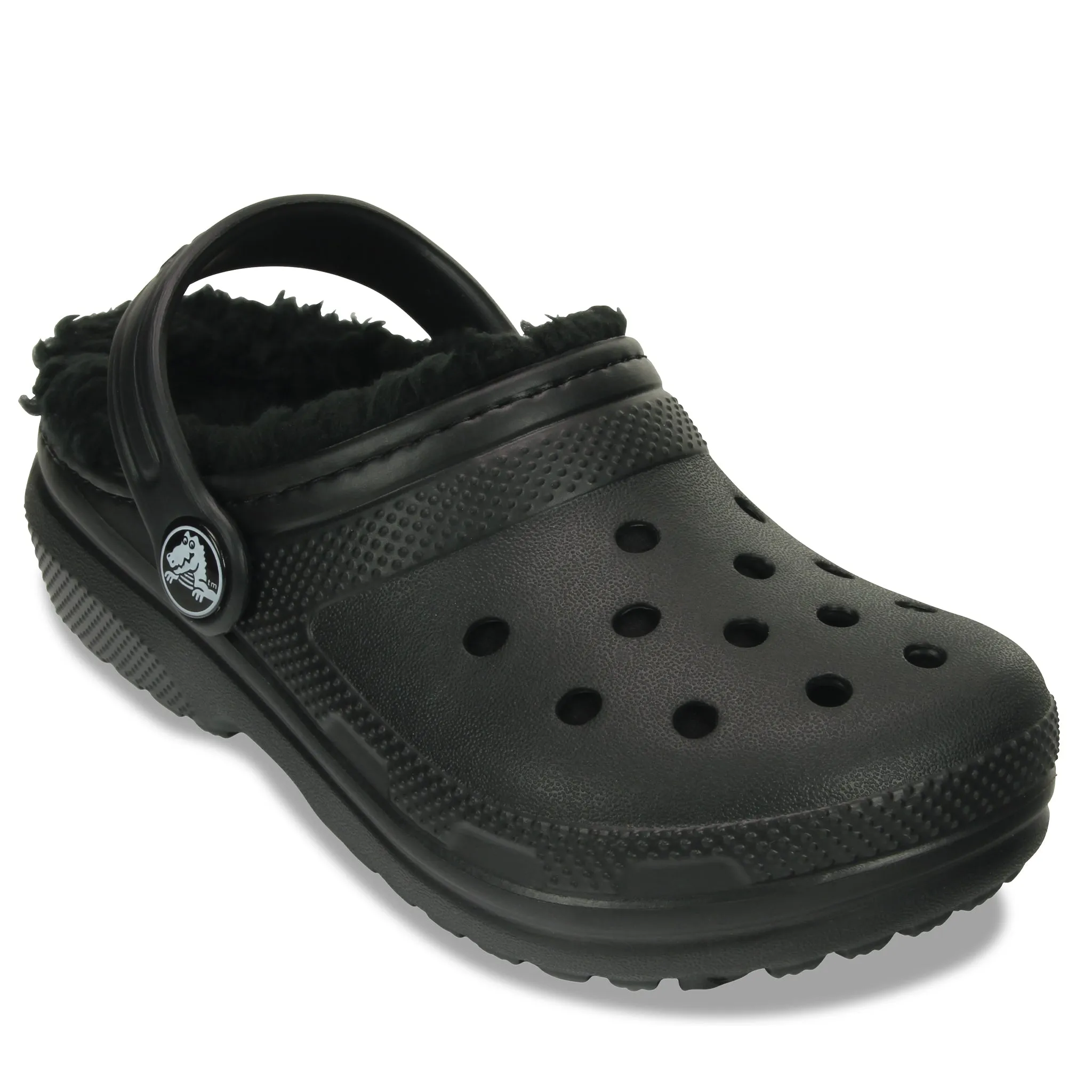 Toddler Crocs Black/Black Classic Lined Clog