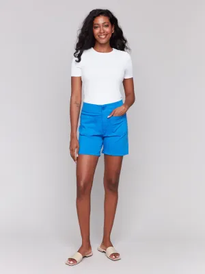 Twill Shorts with Patch Pockets - Coastal