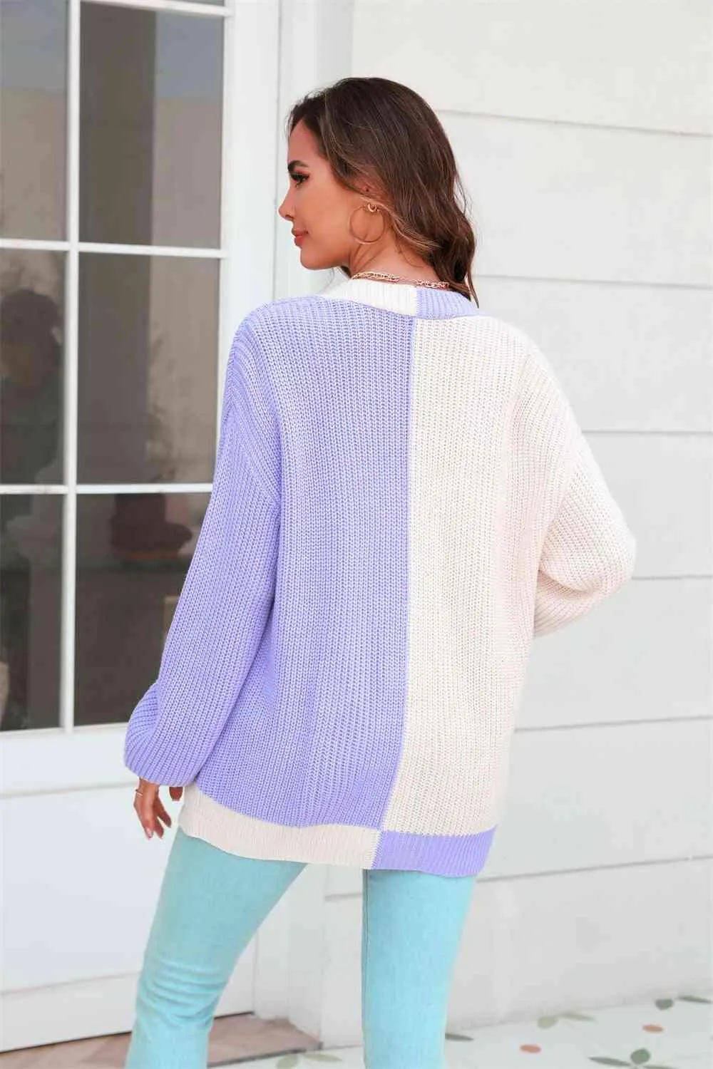 Wear All Year Round Knit Balloon Sleeve Cardigan