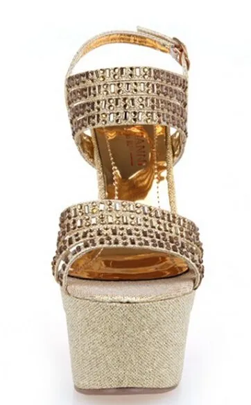 Women Thin High Heel  Open The Toe Ankle Wrap Rhinestone Summer Sandals Shoes Lady Peep Toe Crystal Shoes