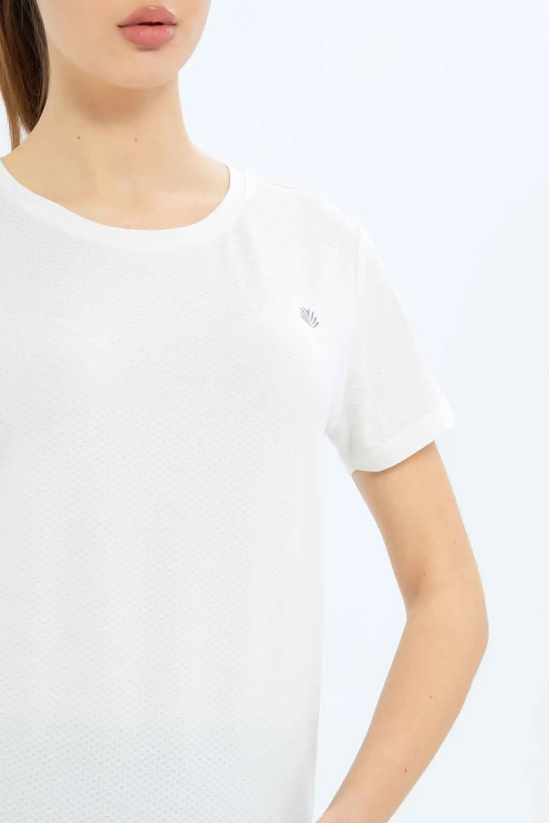 Women White Placement Print Active T-Shirt