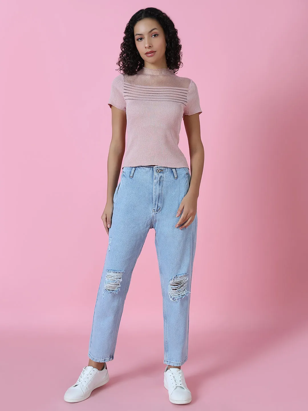 Women's Denim Blue Mom Fit Jeans
