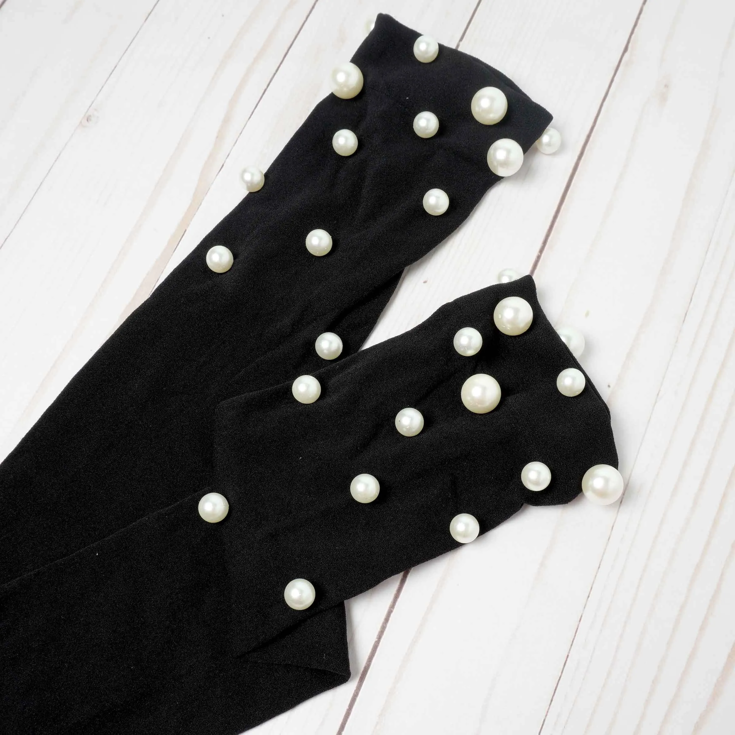 Women's Pearl Studs Embroidered Fashion Socks