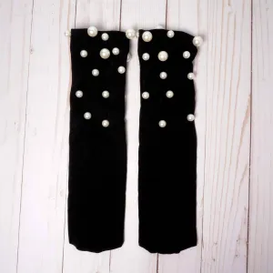 Women's Pearl Studs Embroidered Fashion Socks