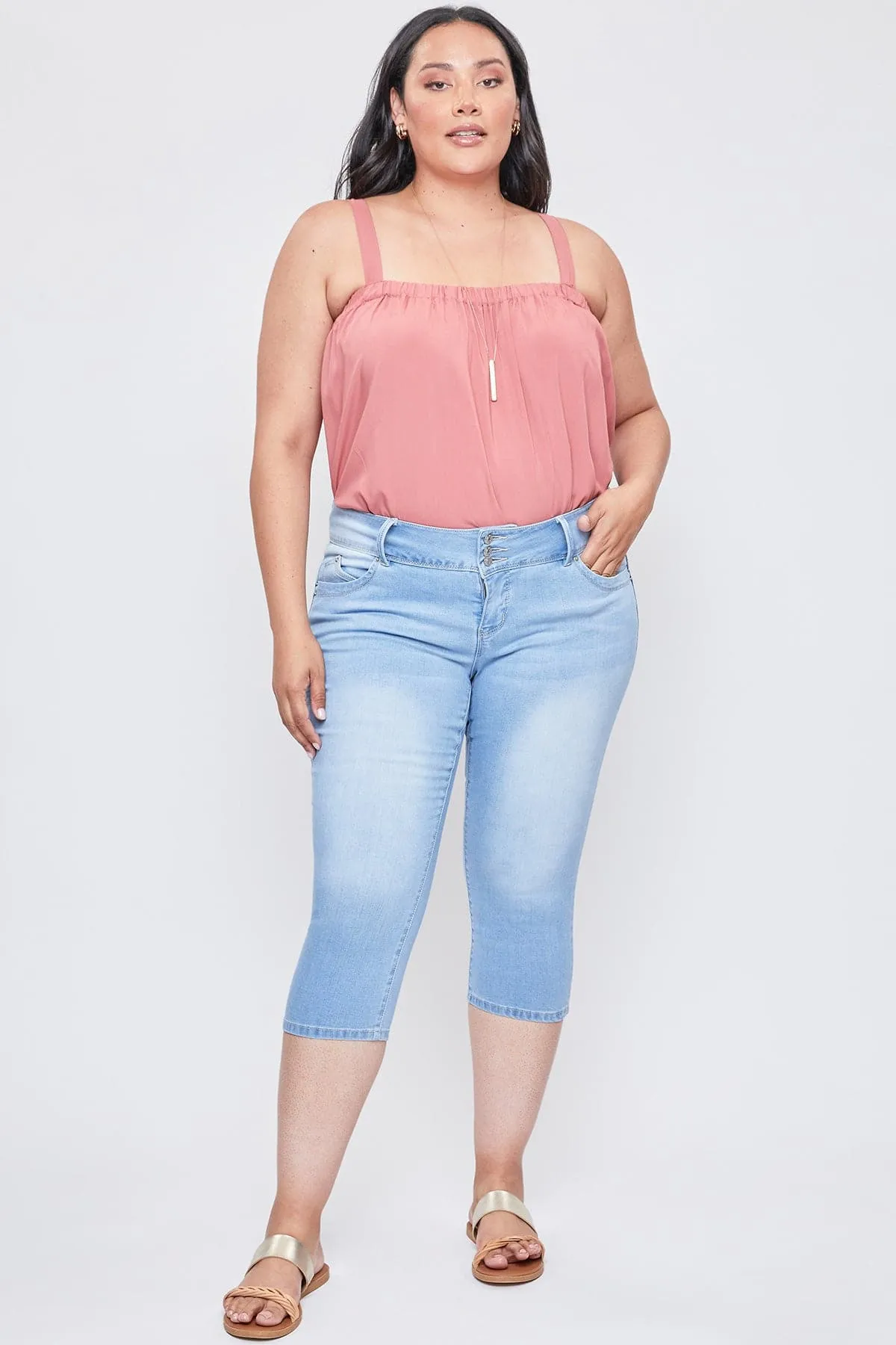Women's Plus Size WannaBettaButt  Cropped  3-Button Capri Sustainable