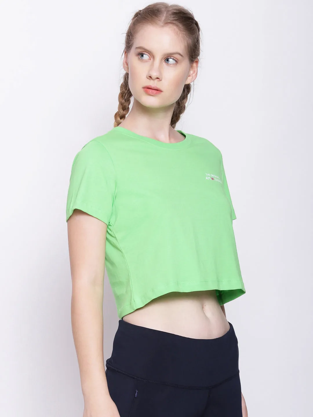 Women'S Premium Cotton Printed Half Sleeve Crop T-Shirts