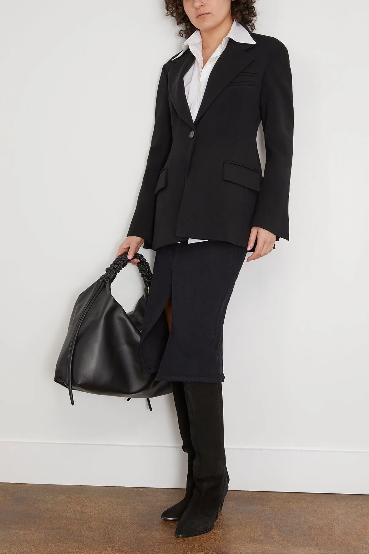 Wool Twill Jacket in Black