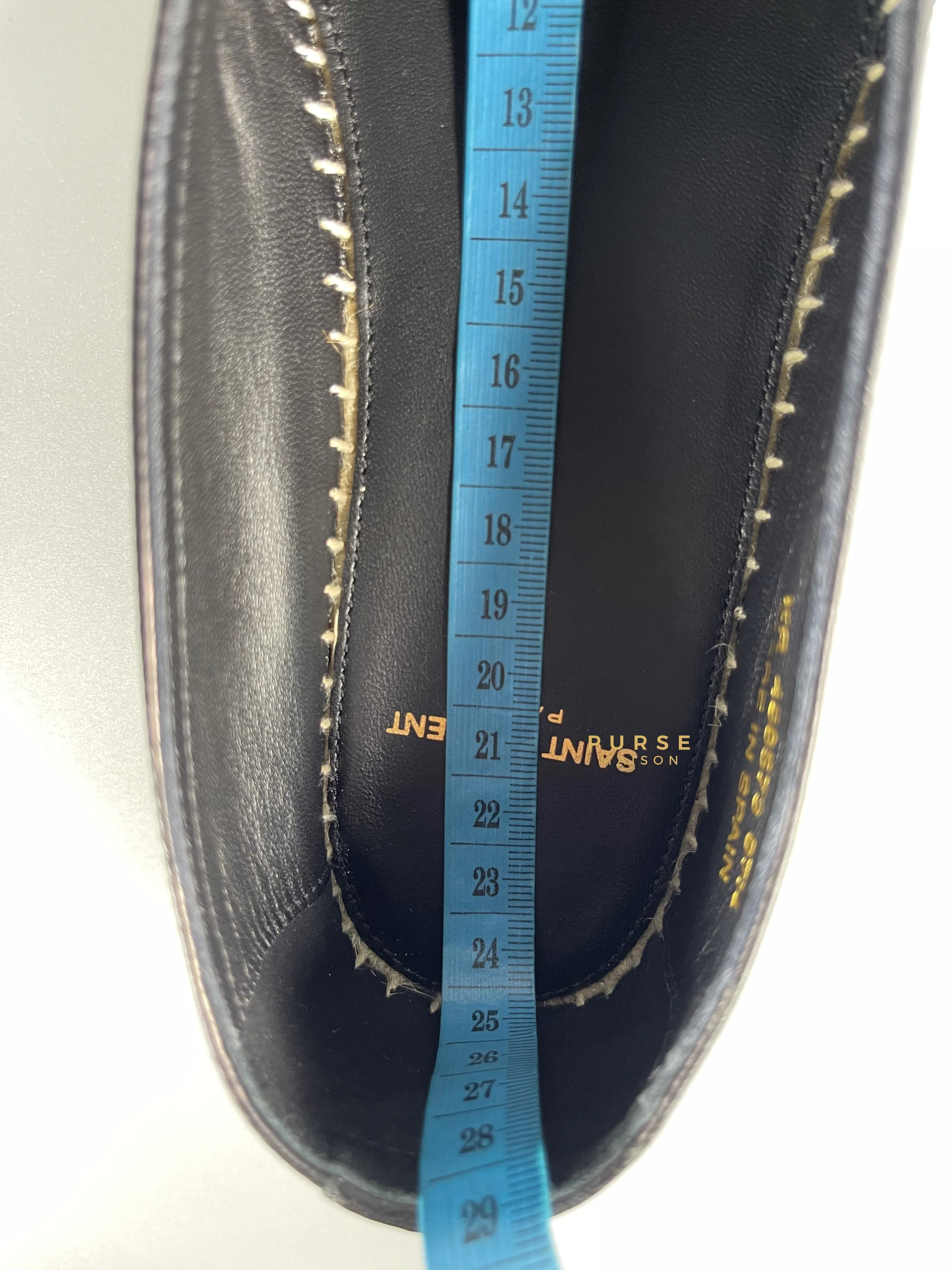 YSL Espadrilles in Black Lambskin Leather (Size 37.5 EU, 23cm)